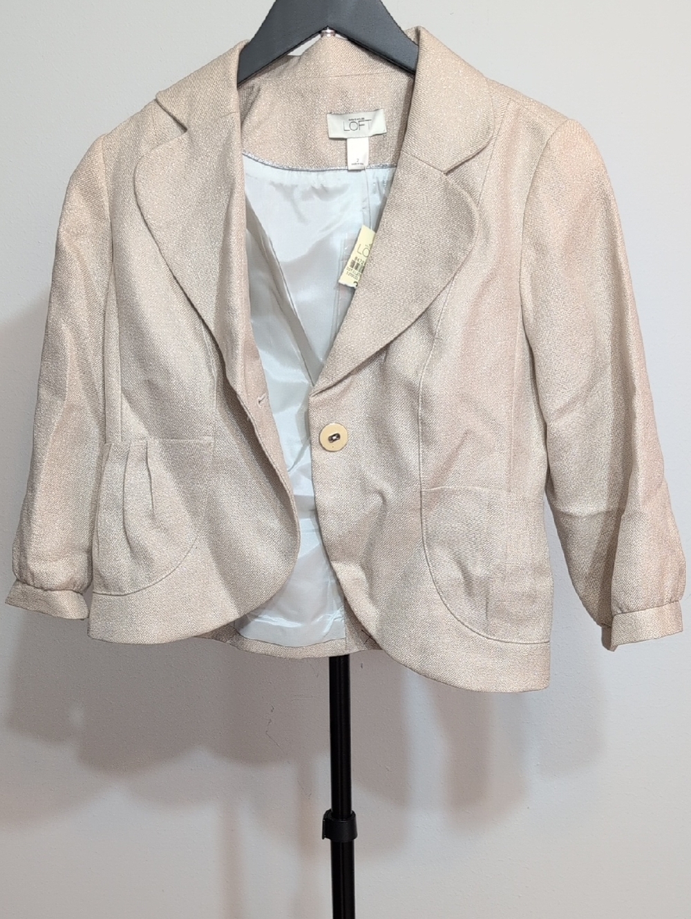 LOFT Girls' Light Cream Single-Button Blazer